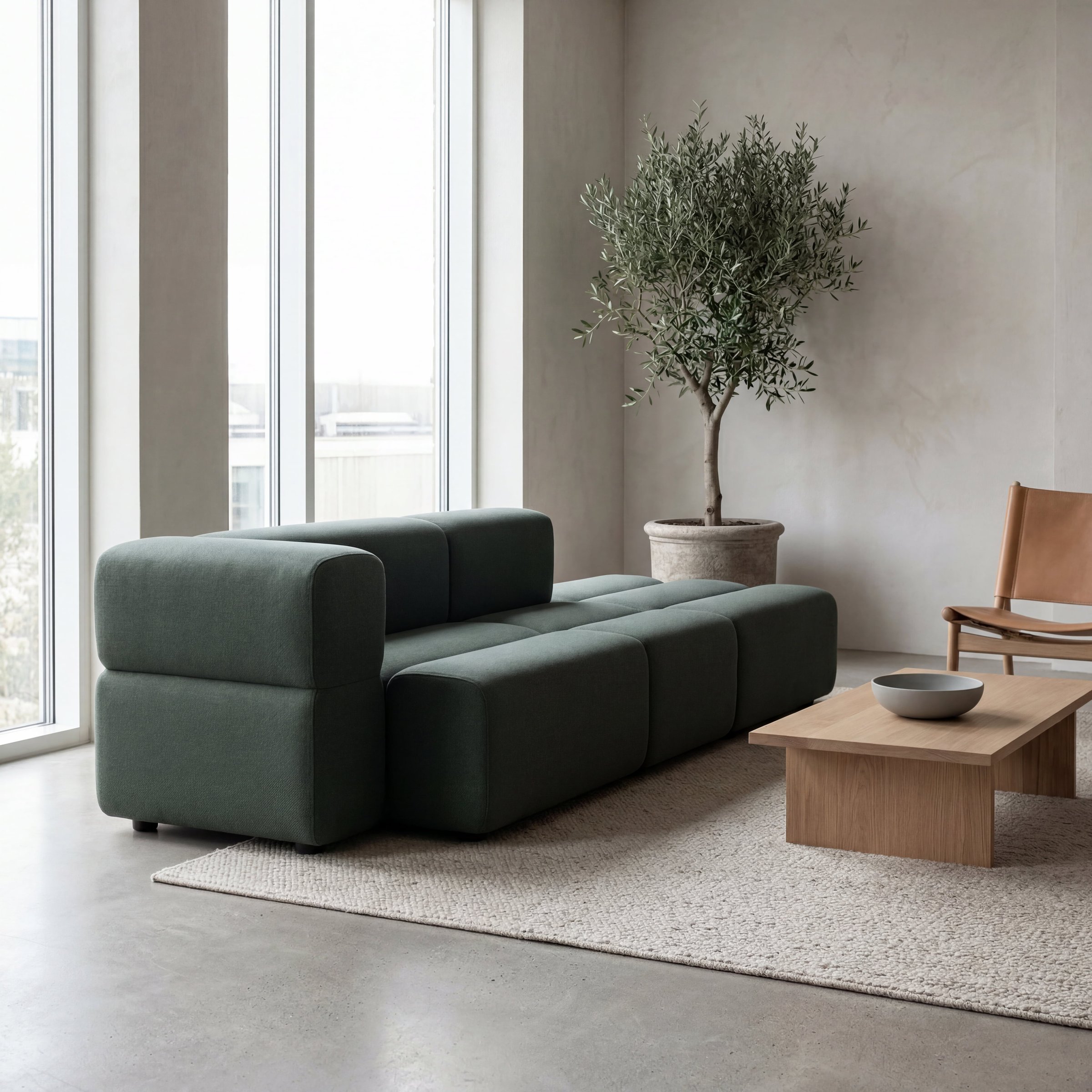 Another configuration: KEEEP sofa in forest green.